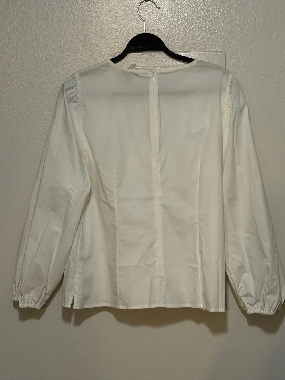 J. Crew Cream Long-Sleeve Crewneck Dress Shirt